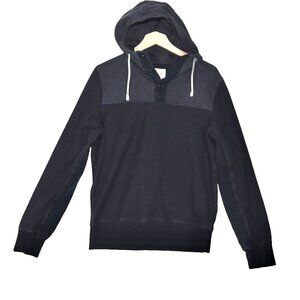 J.Crew Pullover Hoodie Size Small 85% Cotton Blend Medium Weight Faded Black